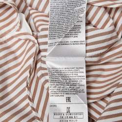 Pre Owned Ermenegildo Zegna Brown Striped Cotton Long Sleeve Shirt L