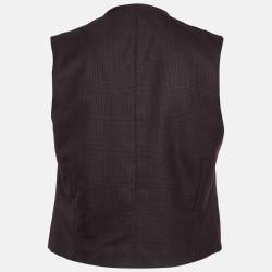 Pre Owned Ermenegildo Zegna Burgundy Plaid City Vest L