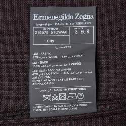 Pre Owned Ermenegildo Zegna Burgundy Plaid City Vest L