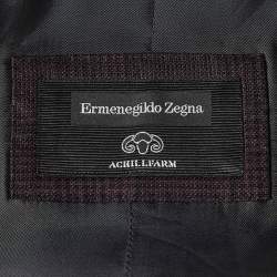 Pre Owned Ermenegildo Zegna Burgundy Plaid City Vest L