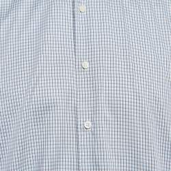 Ermenegildo Zegna Blue Plaid Button Up Shirt L
