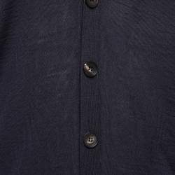 Pre Owned Ermenegildo Zegna Navy Blue Knit Sleeveless Button Front Cardigan L