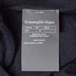 Pre Owned Ermenegildo Zegna Navy Blue Knit Sleeveless Button Front Cardigan L