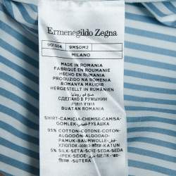 Pre Owned Ermenegildo Zegna Blue Striped Cotton Shirt XL