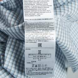 Pre Owned Ermenegildo Zegna Blue Checked Cotton Button Front Shirt L