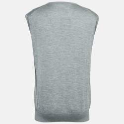 Ermenegildo Zegna Grey Cashmere Blend V-Neck Sleeveless T-Shirt XXL (IT 56)