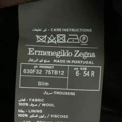 Ermenegildo Zegna Grey Wool Slim Fit Trousers XXL