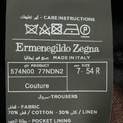 Pre Owned Ermenegildo Zegna Navy Blue Cotton Blend Couture Trousers XXL