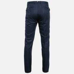 Ermenegildo Zegna Blue Wool Slim Fit Trousers L
