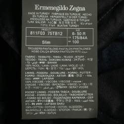 Ermenegildo Zegna Blue Wool Slim Fit Trousers L