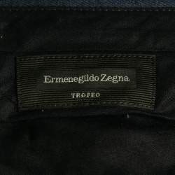 Ermenegildo Zegna Blue Wool Slim Fit Trousers L
