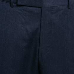 Ermenegildo Zegna Blue Wool Slim Fit Trousers L