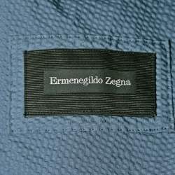 Pre Owned Ermenegildo Zegna Blue Textured Cotton Riviera Jacket XL