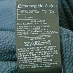 Pre Owned Ermenegildo Zegna Blue Textured Cotton Riviera Jacket XL