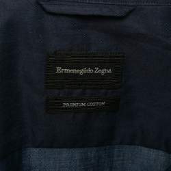 Pre Owned Ermenegildo Zegna Blue Cotton Long Sleeve Shirt L