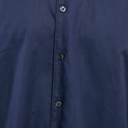 Pre Owned Ermenegildo Zegna Blue Cotton Long Sleeve Shirt L