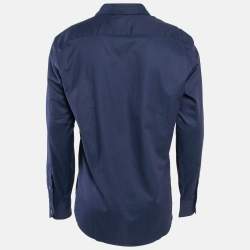Pre Owned Ermenegildo Zegna Blue Cotton Long Sleeve Shirt L