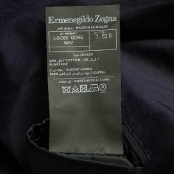Pre Owned Ermenegildo Zegna Navy Blue Cotton Single Breasted Blazer XL