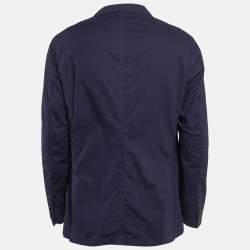 Pre Owned Ermenegildo Zegna Navy Blue Cotton Single Breasted Blazer XL
