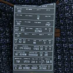 Pre Owned Ermenegildo Zegna Navy Blue Patterned Wool Blazer XXL