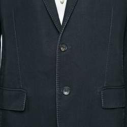 Pre Owned Ermenegildo Zegna Black Denim Single Breasted Blazer XL