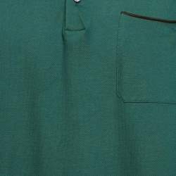 Pre Owned Ermenegildo Zegna Green Pique Cotton Polo T-Shirt XL