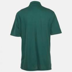 Pre Owned Ermenegildo Zegna Green Pique Cotton Polo T-Shirt XL