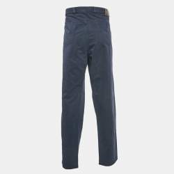 Ermenegildo Zegna Navy Blue Cotton Drill Trousers 4XL