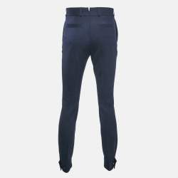 Ermenegildo Zegna Couture Navy Blue Gabardine Trousers M