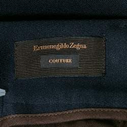 Ermenegildo Zegna Couture Navy Blue Gabardine Trousers M