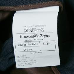Ermenegildo Zegna Couture Navy Blue Gabardine Trousers M