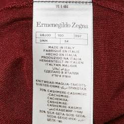 Ermenegildo Zegna Burgundy Cashmere V-Neck Sweater XXL