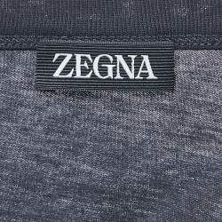 Pre Owned Ermenegildo Zegna Navy Cotton Jersey Crew Neck T-Shirt XXL