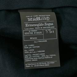 Pre Owned Ermenegildo Zegna Navy Blue Cotton Gabardine Trousers XXL