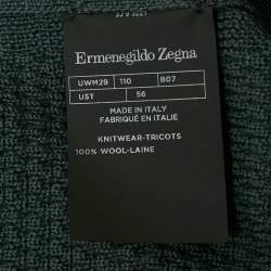 Ermenegildo Zegna Bluish Grey Patterned Wool Knit Jumper XXXL