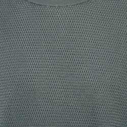 Ermenegildo Zegna Bluish Grey Patterned Wool Knit Jumper XXXL