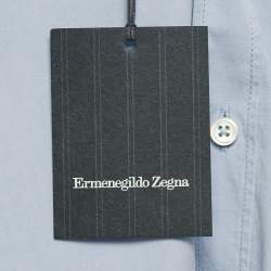 Ermenegildo Zegna Blue Cotton Button Front Shirt XXXL