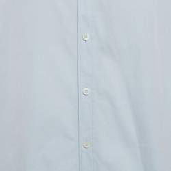 Ermenegildo Zegna Blue Cotton Button Front Shirt XXXL