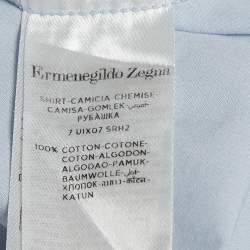 Ermenegildo Zegna Blue Cotton Button Front Shirt XXXL