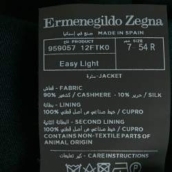 مملوكة مسبقًا Ermenegildo Zegna Easy Light Blue Gabardine Cashmere Blazer XXL