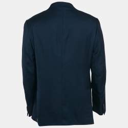 مملوكة مسبقًا Ermenegildo Zegna Easy Light Blue Gabardine Cashmere Blazer XXL