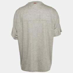 Zegna Techmerino Grey Wool & Lyocell Jersey Crew Neck T-Shirt XXL