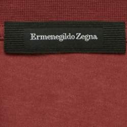 Ermenegildo Zegna Burgundy Floral Print Cotton Crew Neck T-Shirt XXL
