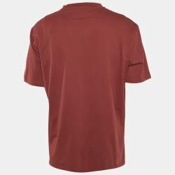 Ermenegildo Zegna Burgundy Floral Print Cotton Crew Neck T-Shirt XXL