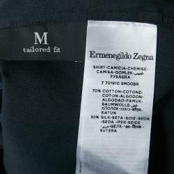 Ermenegildo Zegna Navy Blue Cotton Blend Tailored Fit Shirt XXL