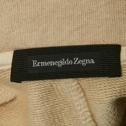 Ermenegildo Zegna Beige Cotton Hooded Sweatshirt L