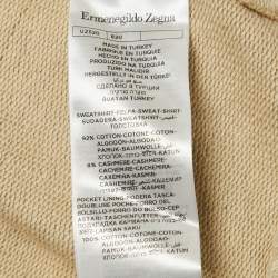 Ermenegildo Zegna Beige Cotton Hooded Sweatshirt L