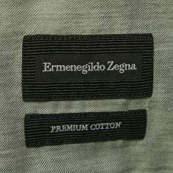 مملوكة مسبقًا Ermenegildo Zegna Green Cotton Button Front Shirt XL