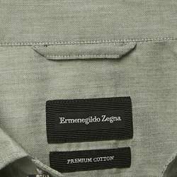 مملوكة مسبقًا Ermenegildo Zegna Green Cotton Button Front Shirt XL