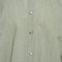 مملوكة مسبقًا Ermenegildo Zegna Green Cotton Button Front Shirt XL